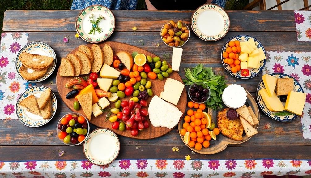 shared family meal platters