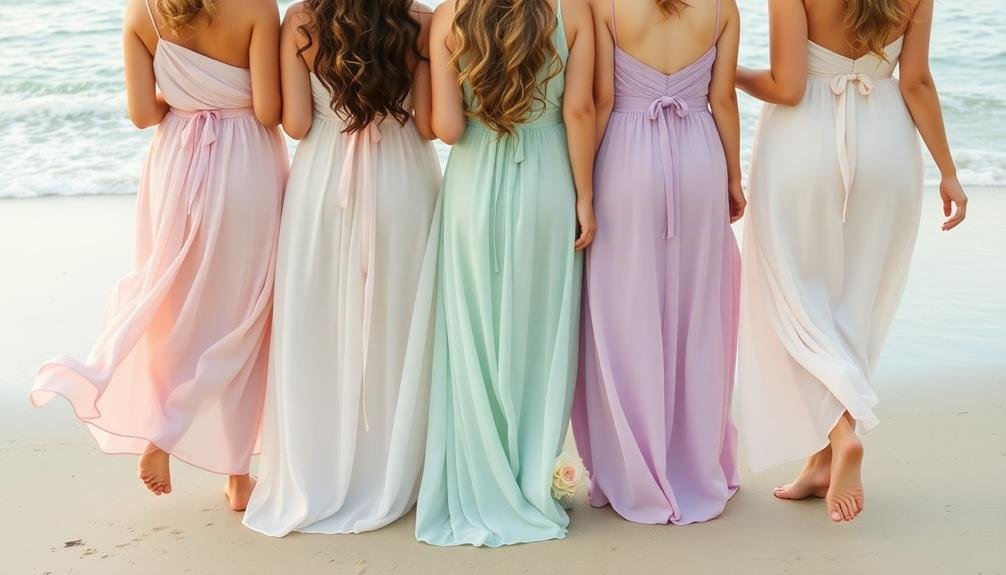 soft hued wedding attire