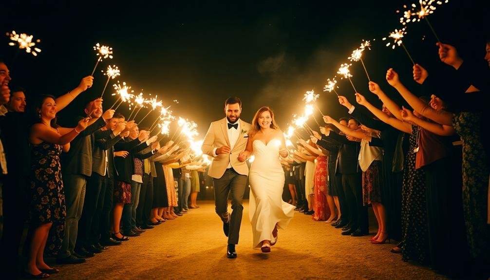 sparkler tunnel celebration exit