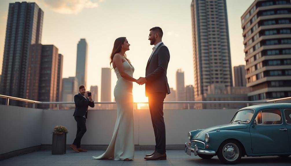 stylish city wedding celebration