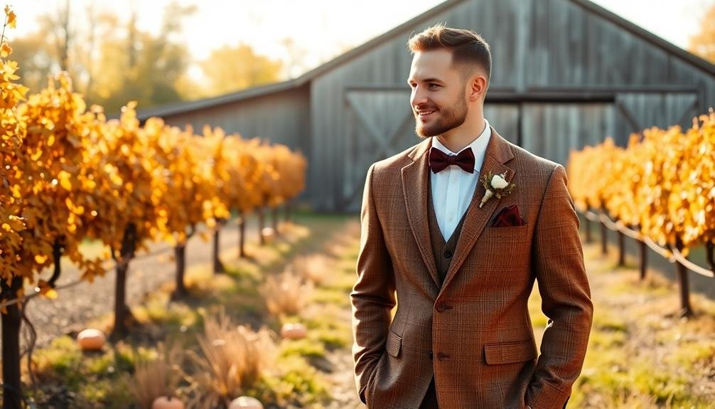 stylish grooms tweed attire