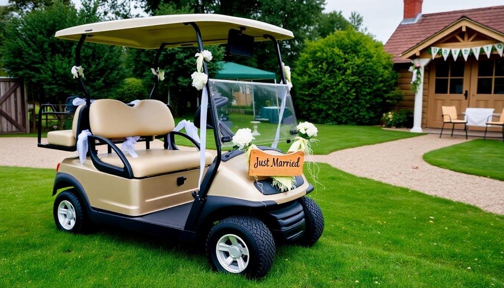 stylishly adorned golf vehicles