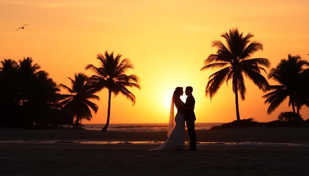 sunset beach silhouettes captured