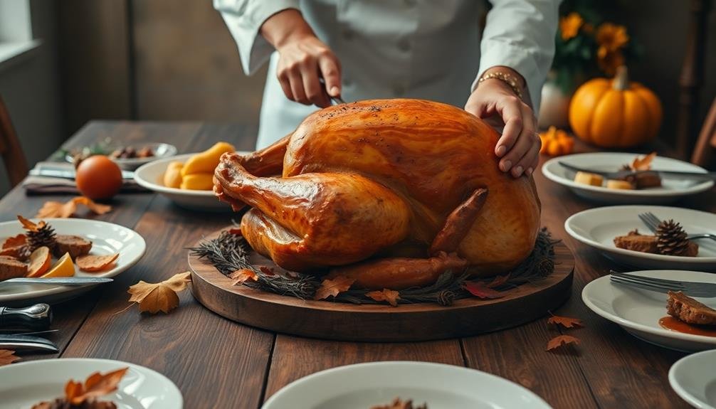 thanksgiving turkey carving setup