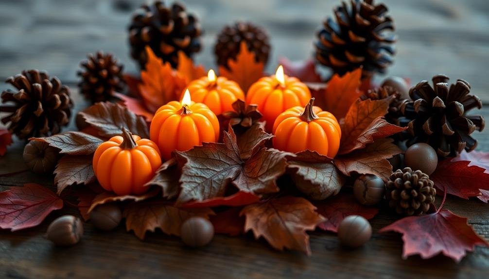 tiny pumpkin candle decor