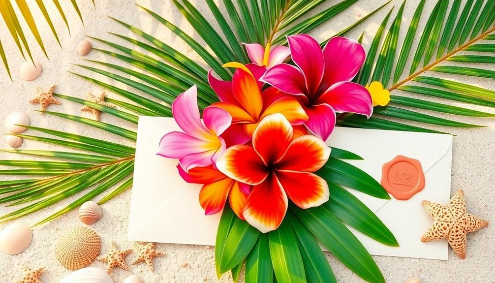 tropical floral and palm patterns