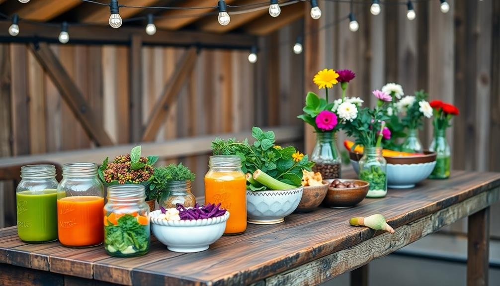 vibrant salad buffet station