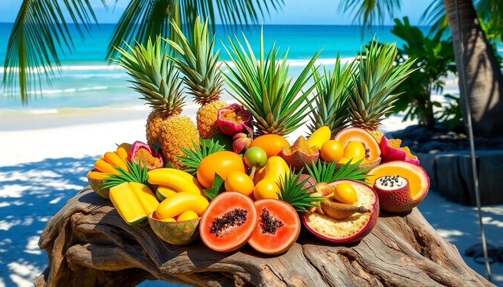 vibrant tropical fruit arrangements